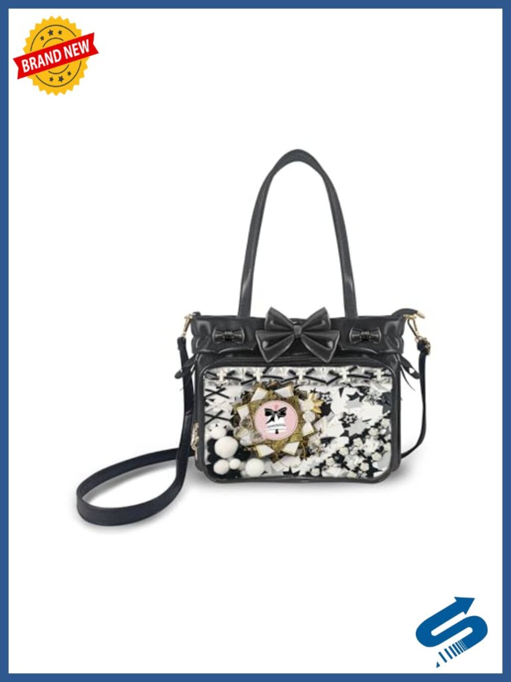 DIY Ita Bag Kawaii Messenger Tote with 3 Inserts PU Crossbody Pin Purse